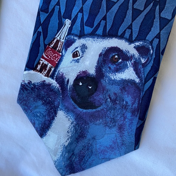 Coca Cola Polar Bear and Warner Bros 1996 Tasmanian Devil Poly Ties! - Picture 3 of 10